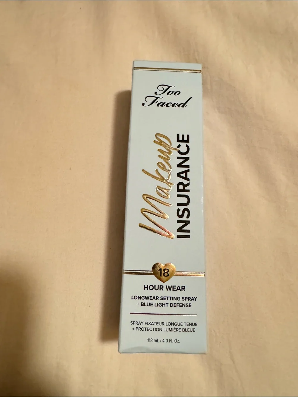Too Faced Light Blue Box with Gold Accents